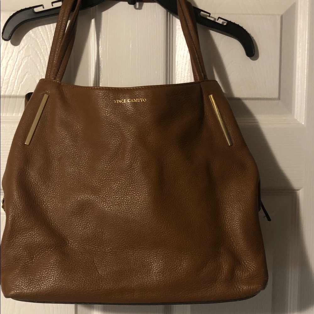 Vince Camuto Tan Leather Shoulder Bag